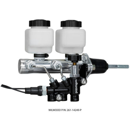 Wilwood Tandem Remote M/C Kit w L/H Brkt & Prop Valve - 7/8in Bore Ball Burnished-W/Pushrod Wilwood Brake Master Cylinder