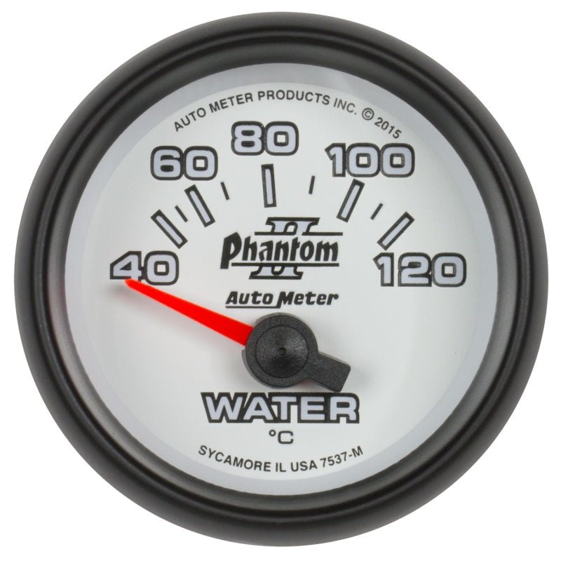 Autometer Phantom II Gauge Water Temp 2 1/16in 40-120c Electric Phantom II AutoMeter Gauges