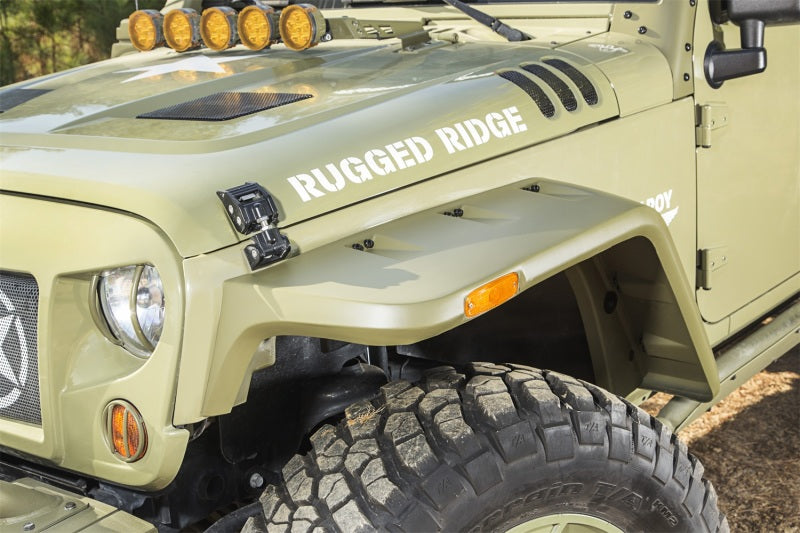 Rugged Ridge Hurricane Fender Flare Kit US Smooth 07-18 Jeep Wrangler JK Rugged Ridge Fender Flares