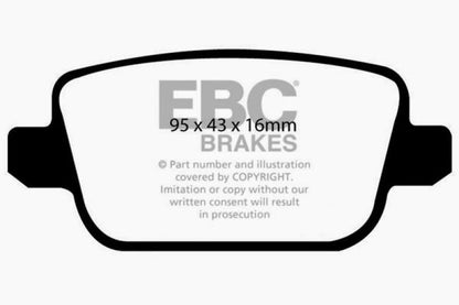 EBC 06+ Volvo S80 3.2 (300mm Front Rotors) Greenstuff Rear Brake Pads