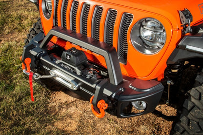 Rugged Ridge 18-22 Jeep Wrangler JL/JT Grille Arcus Front Bumper Stamped Steel Overrider Bar Rugged Ridge Bumpers - Steel