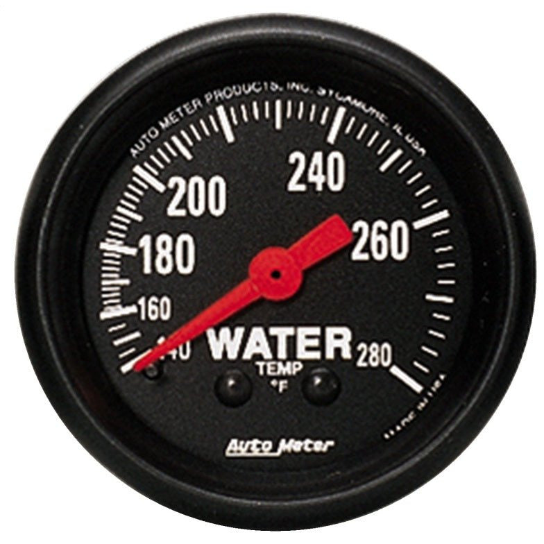 Autometer Z Series 2 1/6inch 140-280 Degree F Mechanical Water Temperature Gauge AutoMeter Gauges