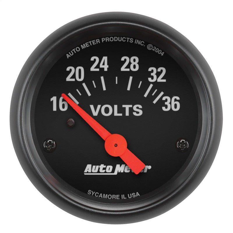 Autometer Z-Series 2-1/16in 16-36 Volts Electric Voltmeter Gauge AutoMeter Gauges