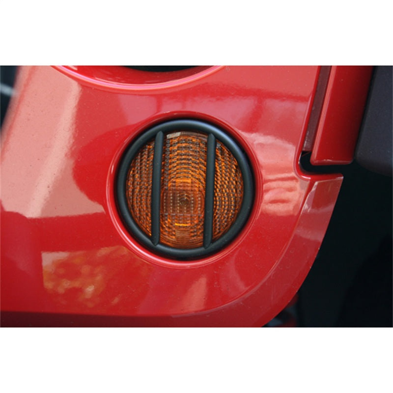 Rugged Ridge 07-18 Jeep Wrangler JK Black Turn Signal Euro Guards Rugged Ridge Light Covers and Guards