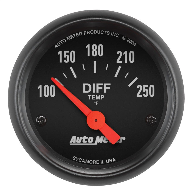 AutoMeter Gauge Differential Temp 2-1/16in. 100-250 Deg. F Electric Z-Series AutoMeter Gauges