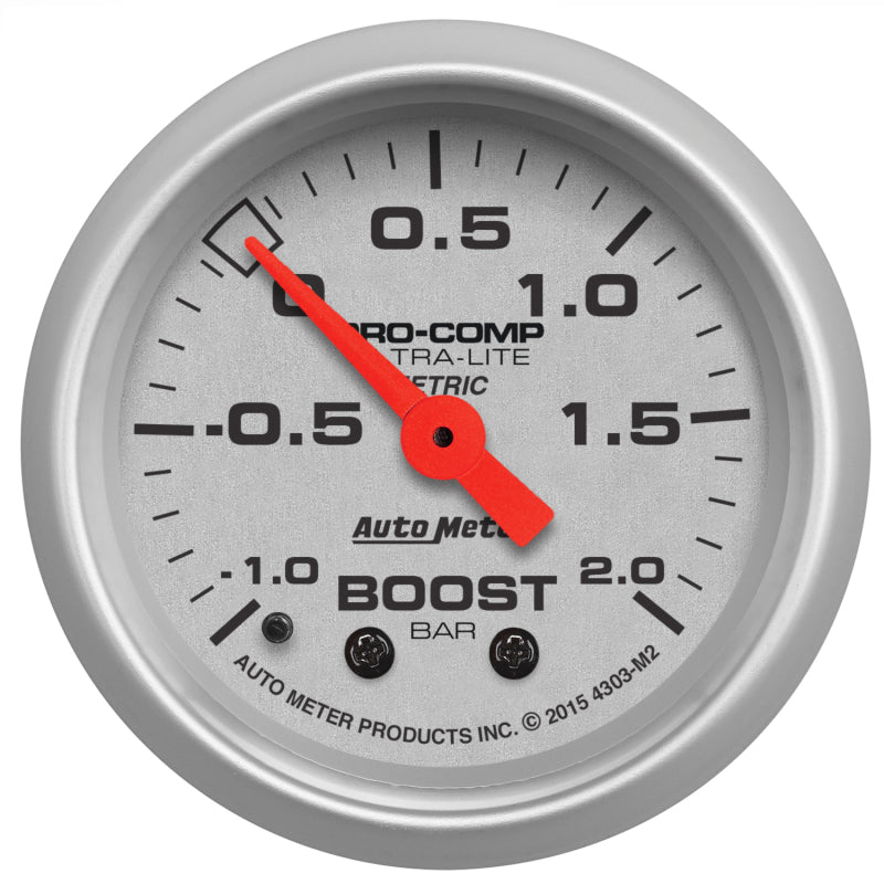 Autometer Ultra-Lite Gauge Vac/Boost 2 1/16in -1 - +2 Bar Mechanical Ultra-Lite AutoMeter Gauges
