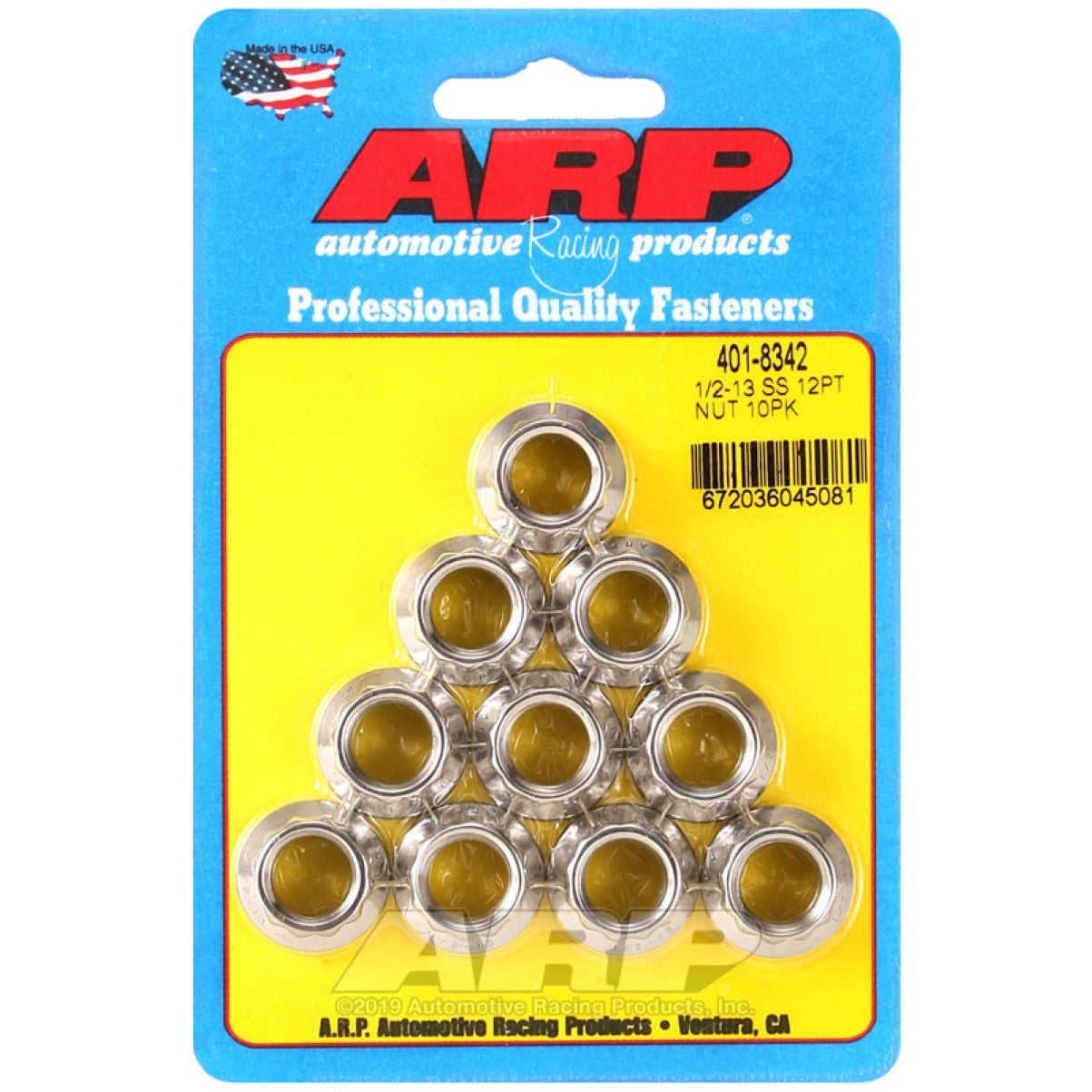 ARP 1/2-13 SS 12pt Nut Kit (Pack of 10) ARP Hardware Kits - Other