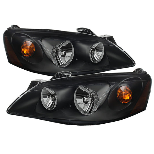 Xtune Pontiac G6 05-10 (09-10 Fit w/Amber Turn Signal) Crystal Headlights Black HD-JH-PG605-AM-BK SPYDER Headlights