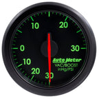 Autometer Airdrive 2-1/6in Boost/Vac Gauge 30in HG/30 PSI - Black AutoMeter Gauges