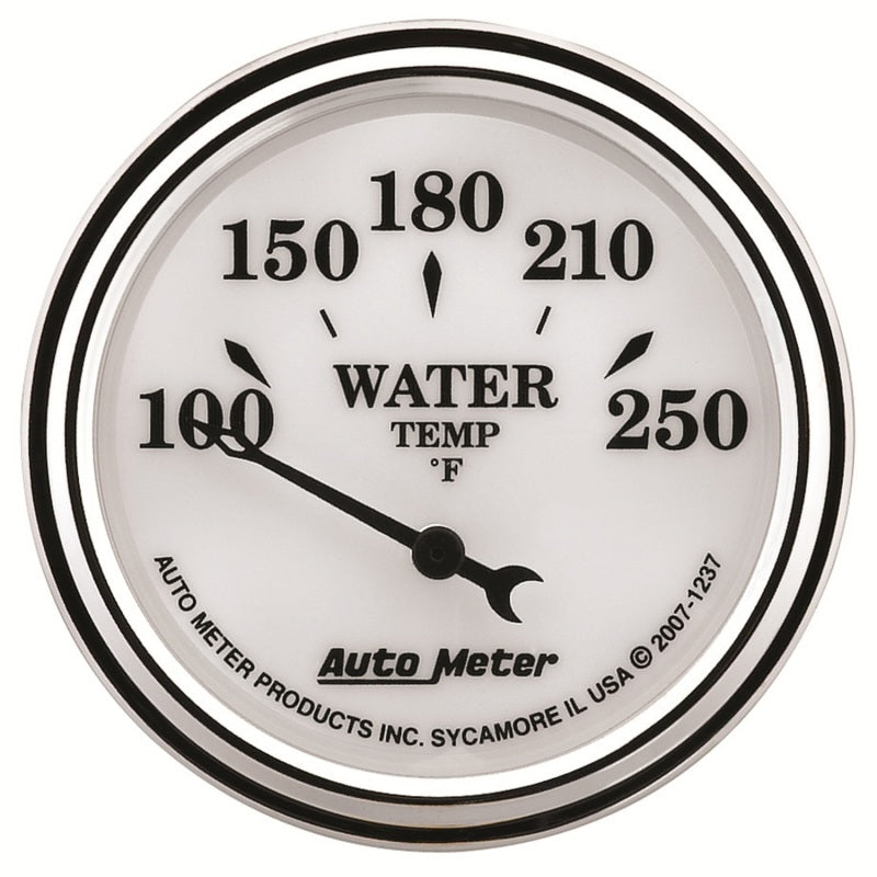 AutoMeter Gauge Water Temp 2-1/16in. 250 Deg. F Elec Old Tyme White II AutoMeter Gauges