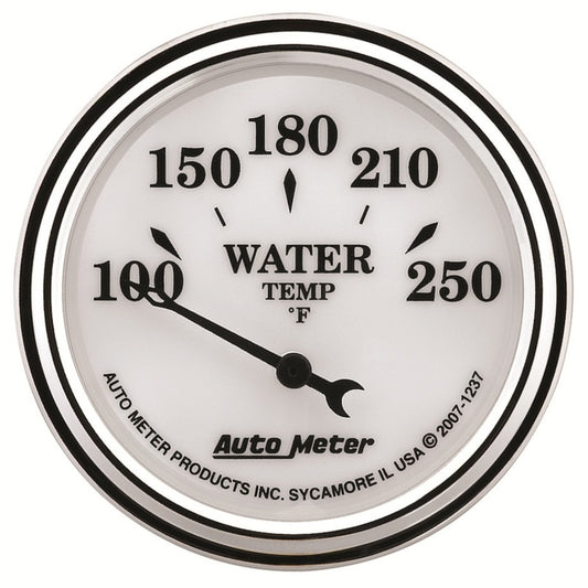 AutoMeter Gauge Water Temp 2-1/16in. 250 Deg. F Elec Old Tyme White II AutoMeter Gauges