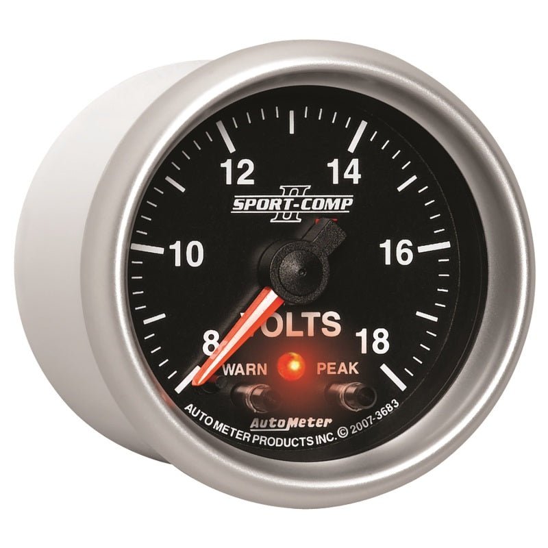 Autometer Sport-Comp II 2-1/16in Digital Voltometer Gauge - 18V AutoMeter Gauges