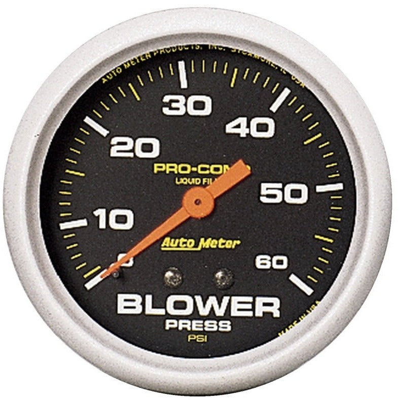 Autometer Blower Pressure w/ Memory 60PSI Liquid Filled Mechanical Boost Gauge AutoMeter Gauges