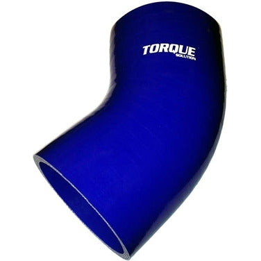 Torque Solution 45 Degree Silicone Elbow: 3.5 inch Blue Universal Torque Solution Silicone Couplers & Hoses