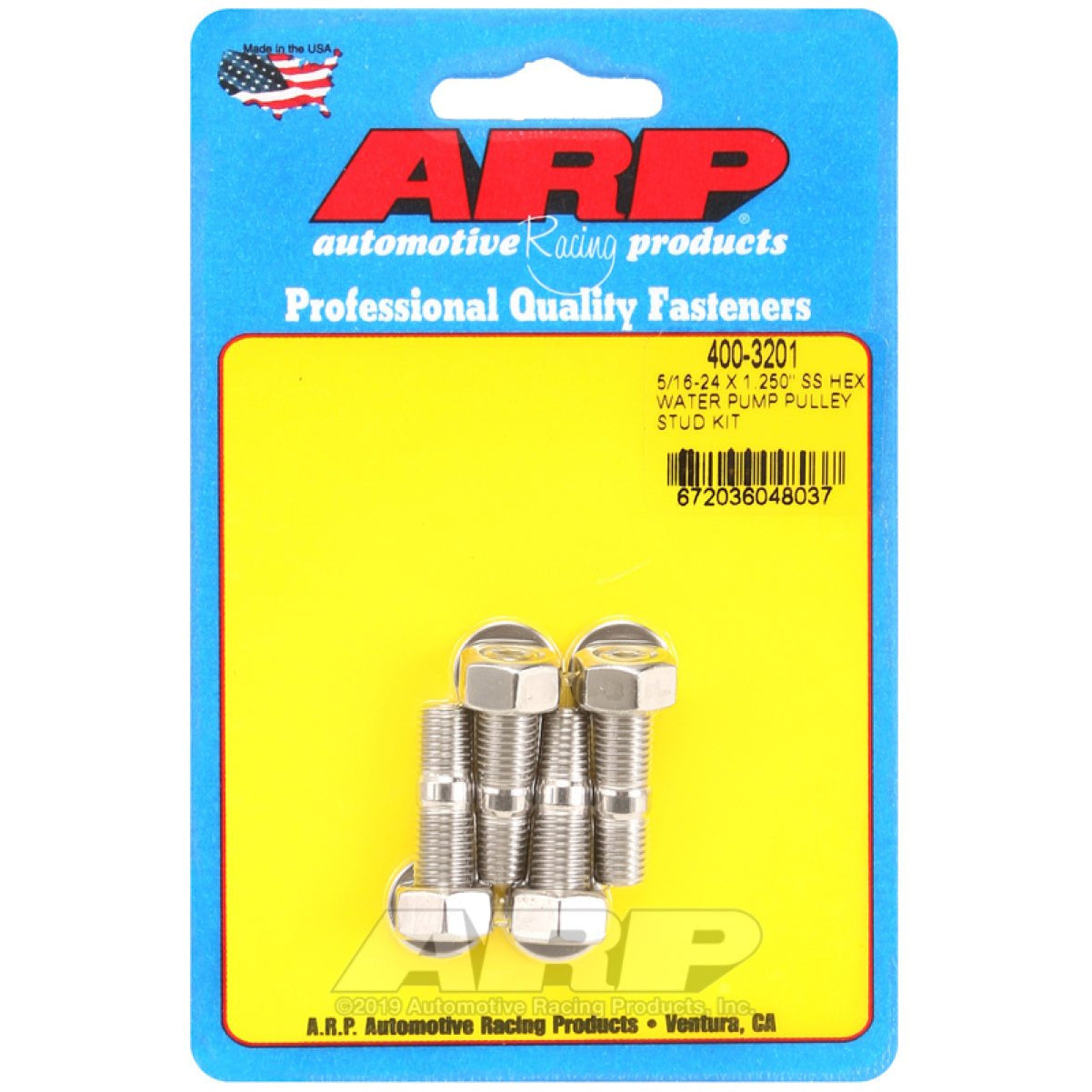 ARP 5/16-24 X 1.250 SS Hex Water Pump Pulley Stud Kit ARP Hardware - Singles