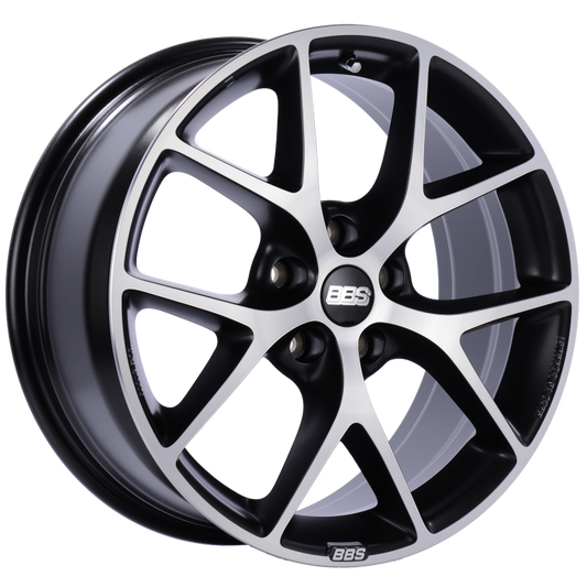 BBS SR 18x8 5x120 ET32 Satin Black Diamond Cut Face Wheel -82mm PFS/Clip Required