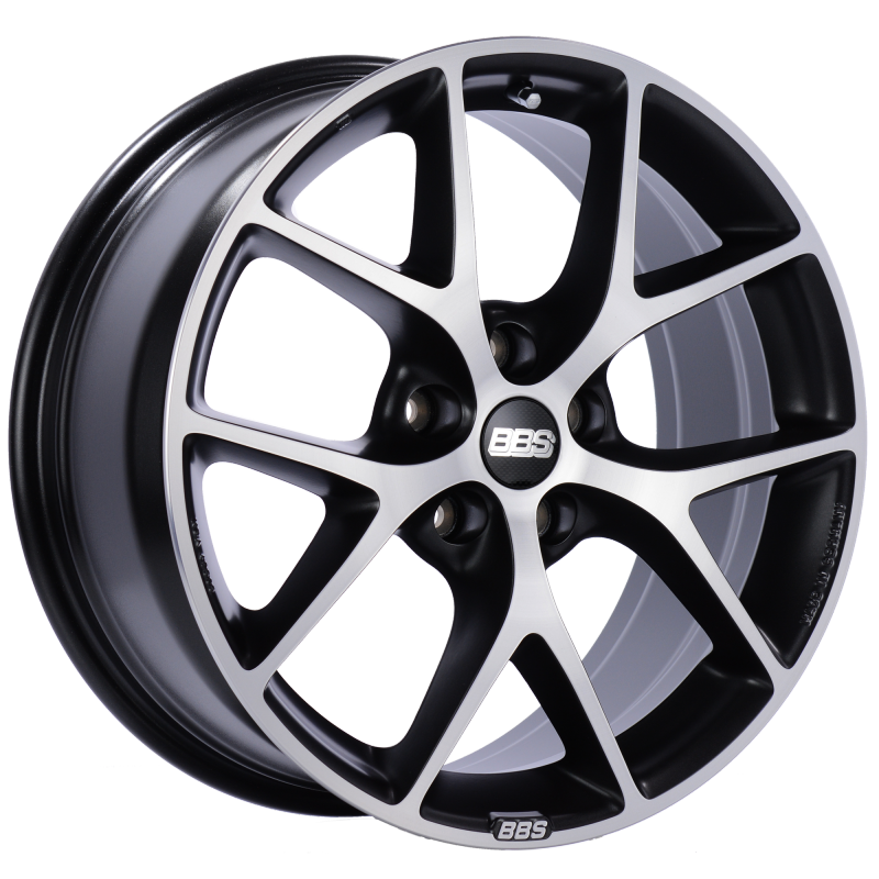 BBS SR 18x8 5x100 ET48 Satin Black Diamond Cut Face Wheel -70mm PFS/Clip Required