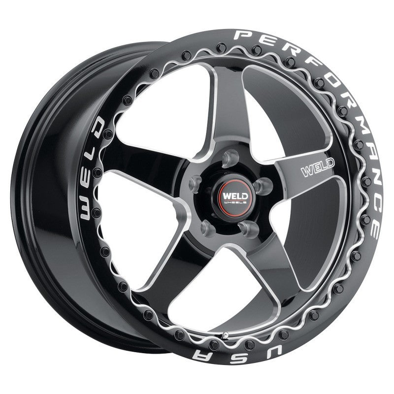 Weld Magnum Import 13x10 / 4x100mm BP / 5in. BS Black Wheel - Black Single Beadlock MT Weld Wheels - Forged