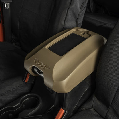 Rugged Ridge Center Console Cover w/Phone Holder Tan 11-18 jeep Wrangler JK Rugged Ridge Dash & Interior Trim