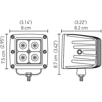 Hella HVF Cube 4 LED Off Road Kit - 3.1in 2X12W Hella Light Bars & Cubes