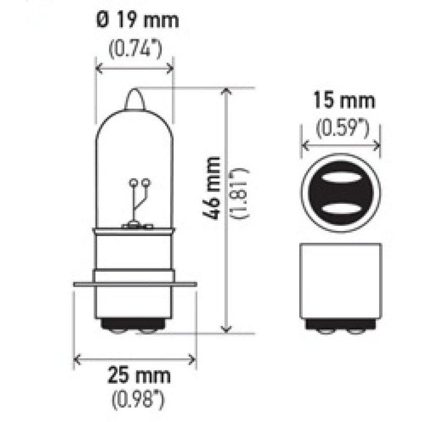 Hella Bulb 3603 12V 25/25W Px15D T6 Hella Bulbs