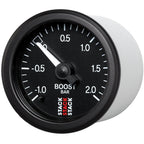 Autometer Stack 52mm -1 to +2 Bar T-Fitting 0.187in Barb (M) Mechanical Boost Pressure Gauge - Black AutoMeter Gauges
