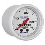 Autometer Marine White 2-1/16in 35 PSI Mechanical Water Pressure Gauge AutoMeter Gauges