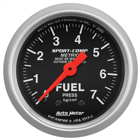 Autometer Sport-Comp 52mm METRIC Fuel Pressure Mechanical Gauge AutoMeter Gauges
