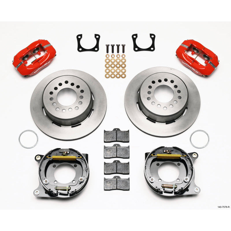 Wilwood Forged Dynalite P/S Park Brake Kit Red Chevy 12 Bolt-Spec 3.15in Brng Wilwood Big Brake Kits