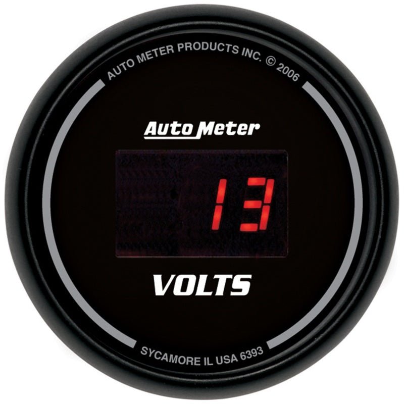 Autometer Black 52.4mm 8-18 Volts Digital Voltmeter Gauge AutoMeter Gauges