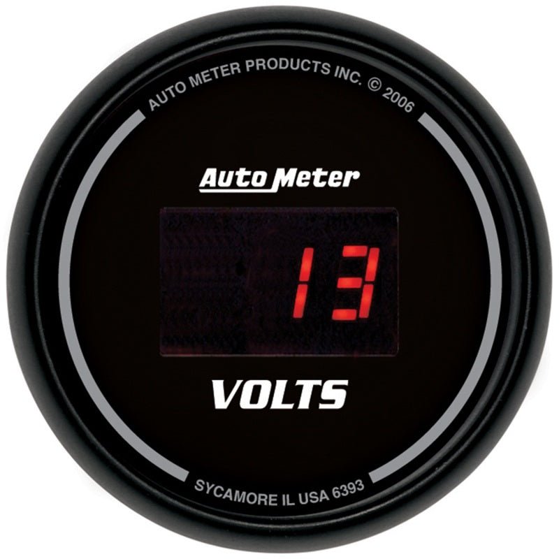Autometer Black 52.4mm 8-18 Volts Digital Voltmeter Gauge AutoMeter Gauges