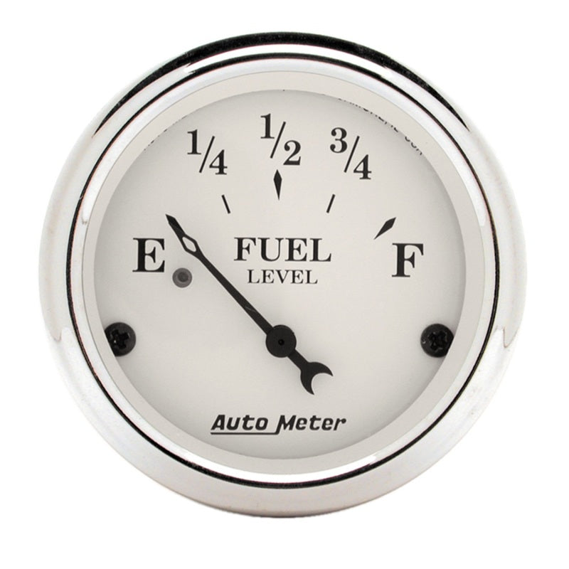 AutoMeter Gauge Fuel Level 2-1/16in. 240 Ohm(e) to 33 Ohm(f) Elec Old Tyme White AutoMeter Gauges