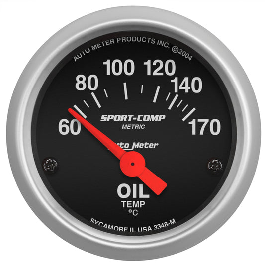 Autometer Sport-Comp 52mm 60-170 Degree Short Sweep Electronic Oil Temperature Gauge AutoMeter Gauges