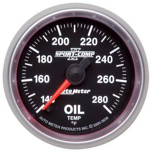 Autometer Sport-Comp II 52mm Full Sweep Electronic 140-280 Deg. F Oil Temprature Gauge AutoMeter Gauges
