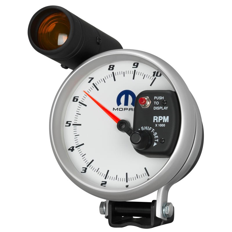 Autometer Mopar 5in / 10k RPM / Pedestal Mount White Tachometer w/ Shift Light AutoMeter Gauges