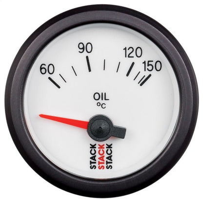 Autometer Stack 52mm 60-150 Deg C M10 Male Electric Oil Temp Gauge - White AutoMeter Gauges