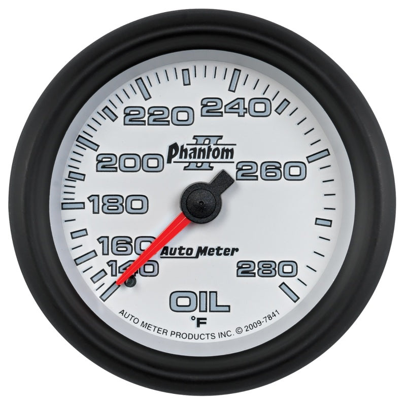 AutoMeter Gauge Oil Temp 2-5/8in. 140-280 Deg. F Mechanical Phantom II AutoMeter Gauges