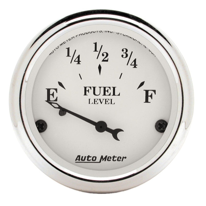 AutoMeter Gauge Fuel Level 2-1/16in. 73 Ohm(e) to 10 Ohm(f) Elec Old Tyme White AutoMeter Gauges