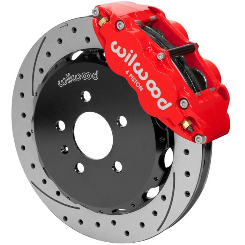 Wilwood 03-08 Audi A4 Forged Narrow Superlite 6R Front Big Brake Kit 12.88in Rotor Dia (Red) w/ Line Wilwood Big Brake Kits