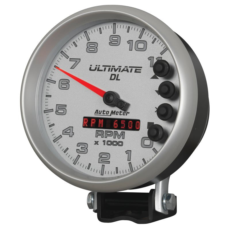 Autometer 5 inch Ultimate DL Playback Tachometer 11000 RPM - Silver AutoMeter Performance Monitors