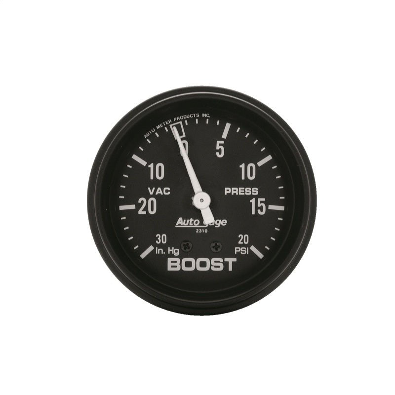 Autometer Black 2-5/8in 30 In Hg-Vac / 20 PSI Mechanical Vacuum/Boost Gauge AutoMeter Uncategorized