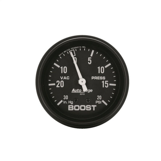 Autometer Black 2-5/8in 30 In Hg-Vac / 20 PSI Mechanical Vacuum/Boost Gauge AutoMeter Uncategorized