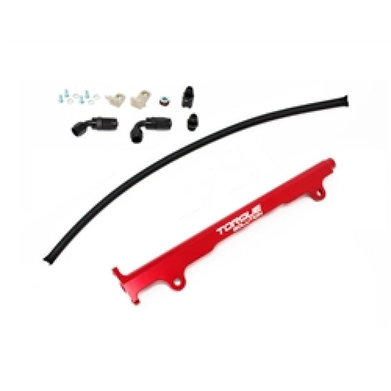 Torque Solution Mitsubishi Evo X Billet Aluminum Fuel Rail - Red Torque Solution Fuel Rails