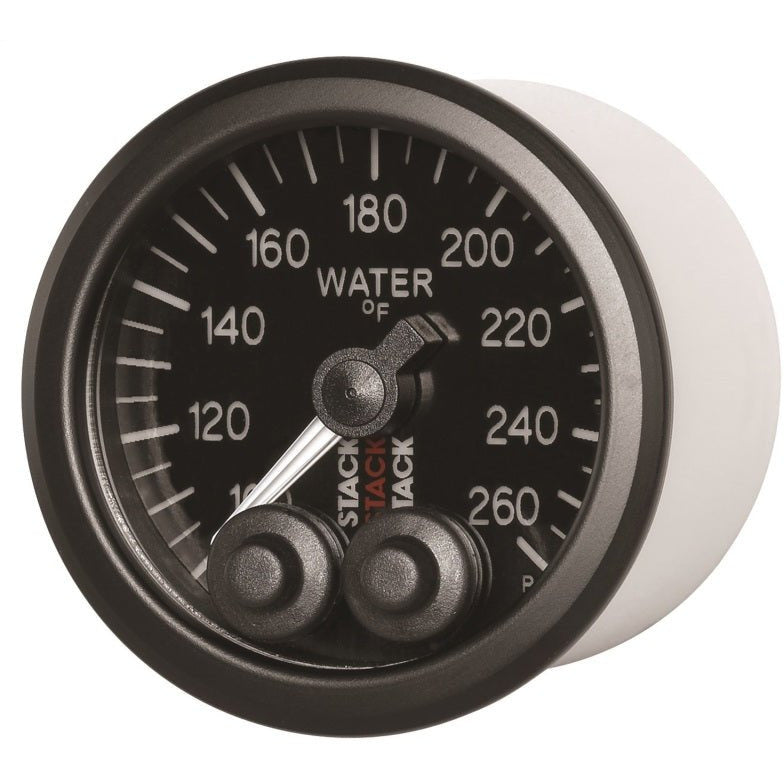 Autometer Stack Pro Control 52mm 100-260 deg F Water Temp Gauge - Black (1/8in NPTF Male) AutoMeter Gauges