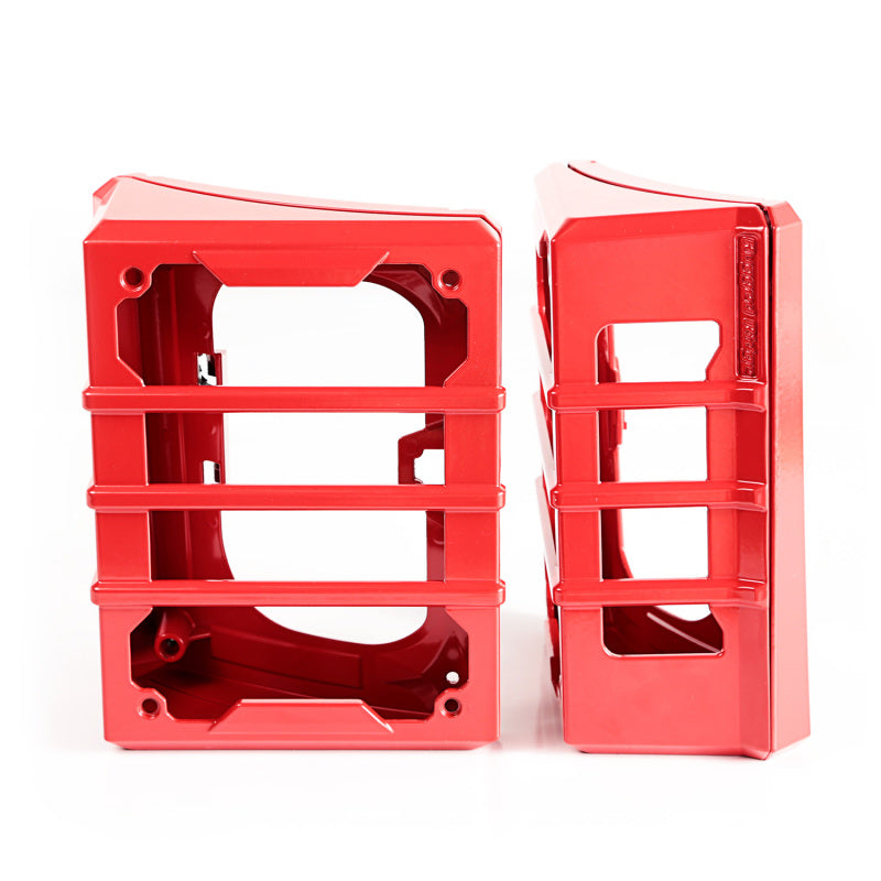 Rugged Ridge 07-18 Jeep Wrangler JK Red Elite Tail Light Guards Rugged Ridge Light Covers and Guards