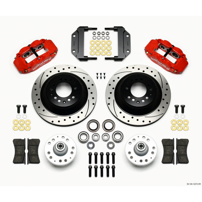 Wilwood Narrow Superlite 6R Front Hub & 1PC Rtr Kit 12.88in Dril -Red Magnum Force Drop Spindle Wilwood Big Brake Kits