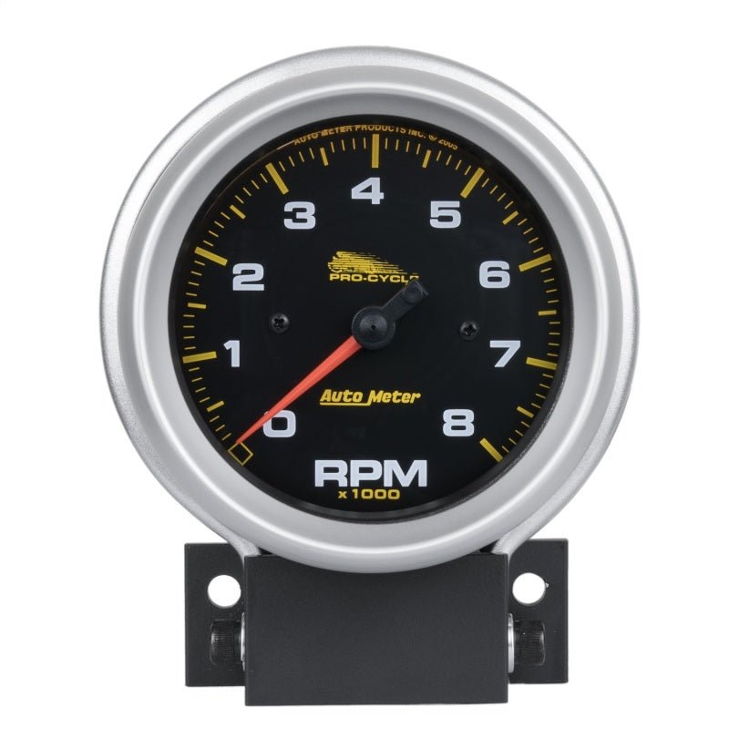 Autometer Pro-Cycle Gauge Tach 3 3/4in 8K Rpm 2 & 4 Cylinder Black Pro-Cycle AutoMeter Gauges