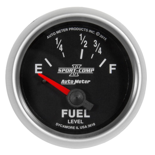 Autometer Sport-Comp II Gauge Fuel Level 2 1/16in 16e To 158f Elec Sport-Comp II AutoMeter Gauges
