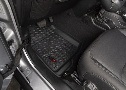 Rugged Ridge Floor Liner Kit Black F/R 18-20 Jeep Wrangler JL 2Dr Rugged Ridge Floor Mats - Rubber