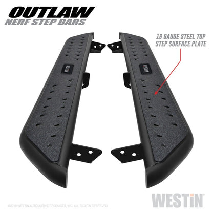 Westin 05-19 Toyota Tacoma Double Cab Outlaw Nerf Step Bars